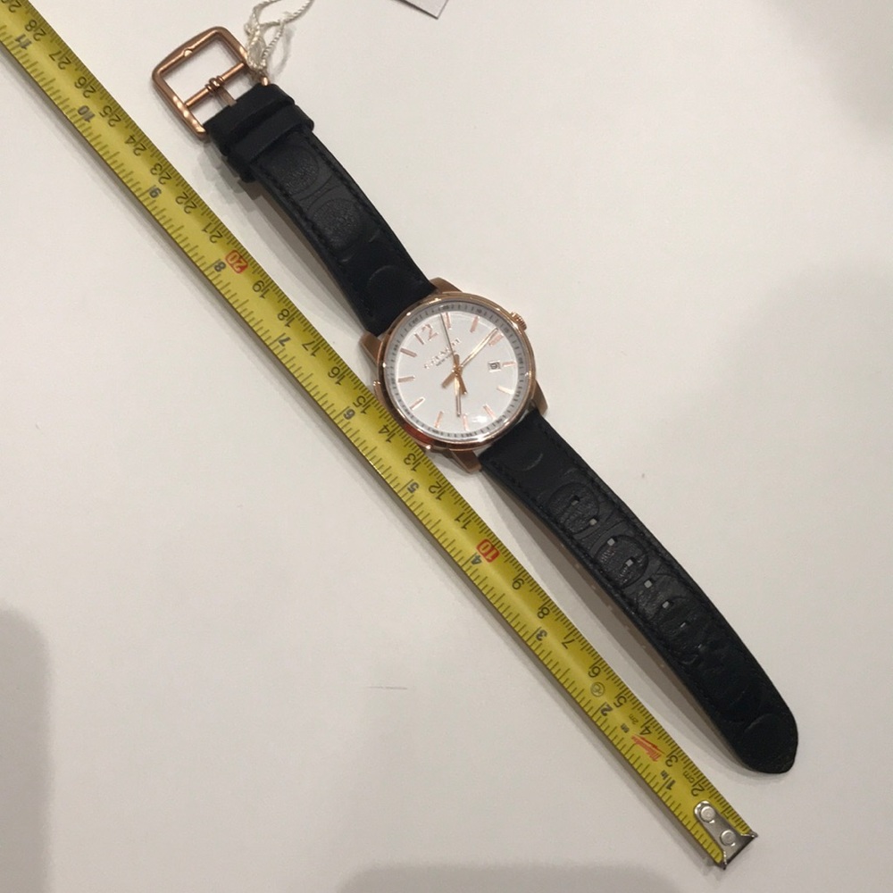 🆕 Coach Black Leather Band Rose Gold Watch - Picture 9 of 9